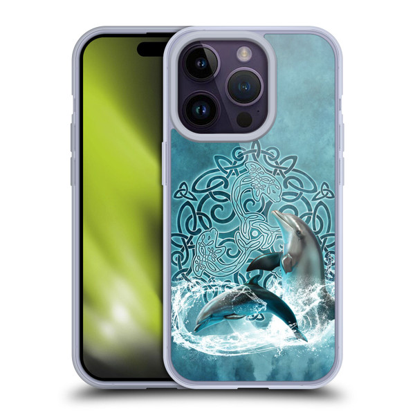 Brigid Ashwood Celtic Wisdom Dolphin Soft Gel Case for Apple iPhone 14 Pro