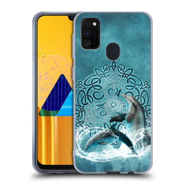 Brigid Ashwood Celtic Wisdom Dolphin Soft Gel Case for Samsung Galaxy M30s (2019)/M21 (2020)