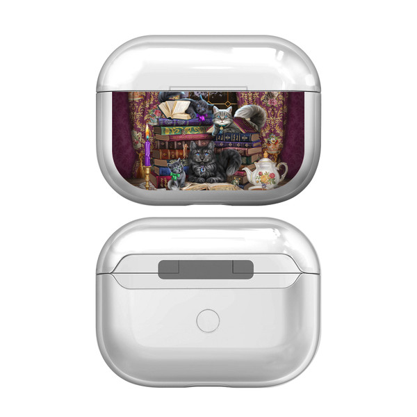 Brigid Ashwood Art Mix Storytime Cats And Books Clear Hard Crystal Cover Case for Apple AirPods Pro Charging Case