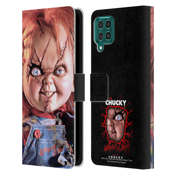 Bride of Chucky Key Art Doll Leather Book Wallet Case Cover For Samsung Galaxy F62 (2021)