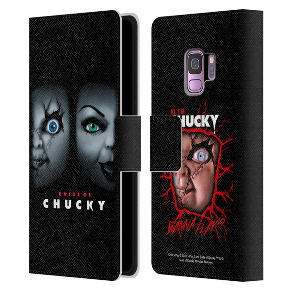 Bride of Chucky Key Art Poster Leather Book Wallet Case Cover For Samsung Galaxy S9
