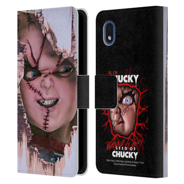 Seed of Chucky Key Art Doll Leather Book Wallet Case Cover For Samsung Galaxy A01 Core (2020)
