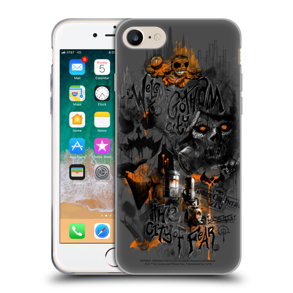 Batman Arkham Knight Graphics City Of Fear Scarecrow Soft Gel Case for Apple iPhone 7 / 8 / SE 2020 & 2022