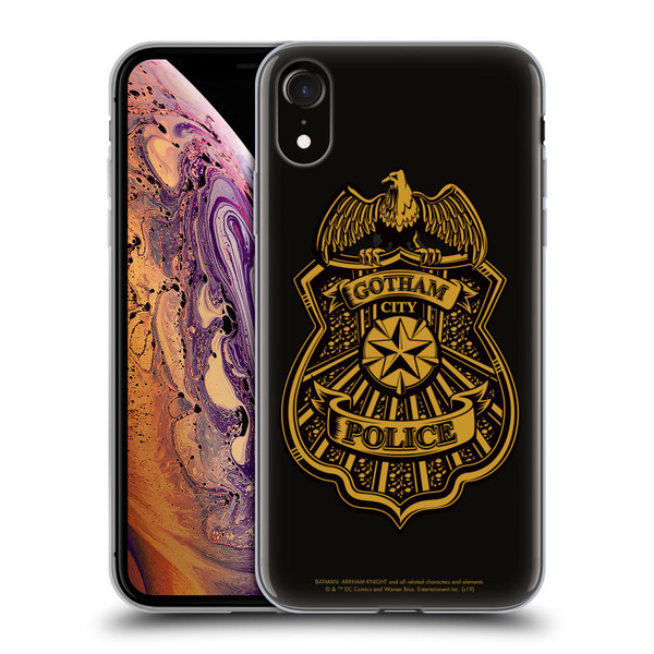 Batman Arkham Knight Graphics Gotham City Police Badge Soft Gel Case for Apple iPhone XR