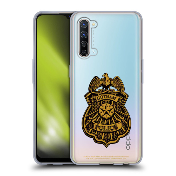 Batman Arkham Knight Graphics Gotham City Police Badge Soft Gel Case for OPPO Find X2 Lite 5G