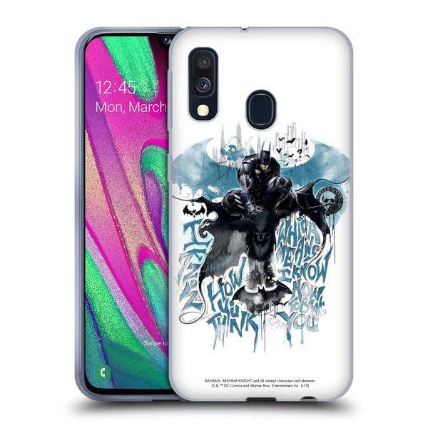 Batman Arkham Knight Graphics How You Think Soft Gel Case for Samsung Galaxy A40 (2019)