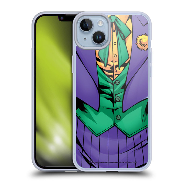 The Joker DC Comics Character Art New 52 Costume Soft Gel Case for Apple iPhone 14 Plus