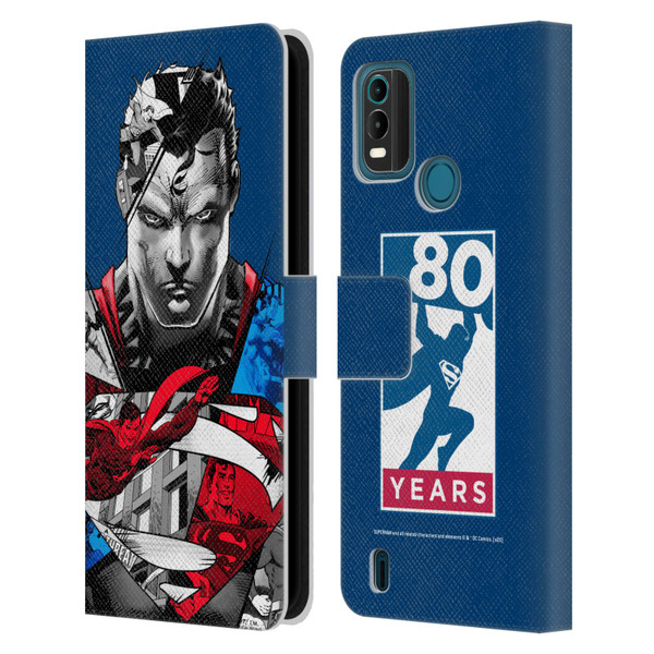 Superman DC Comics 80th Anniversary Collage Leather Book Wallet Case Cover For Nokia G11 Plus