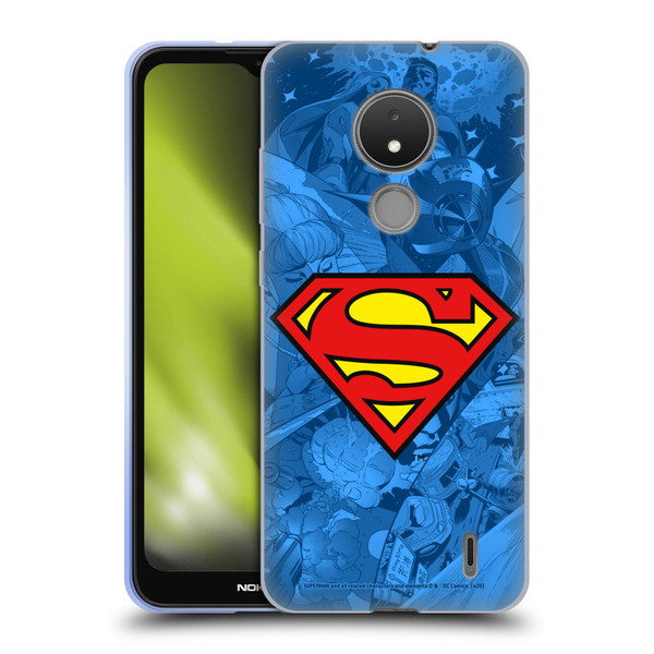 Superman DC Comics Comicbook Art Collage Soft Gel Case for Nokia C21
