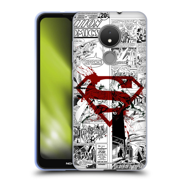 Superman DC Comics Comicbook Art Red Logo Splatter Soft Gel Case for Nokia C21