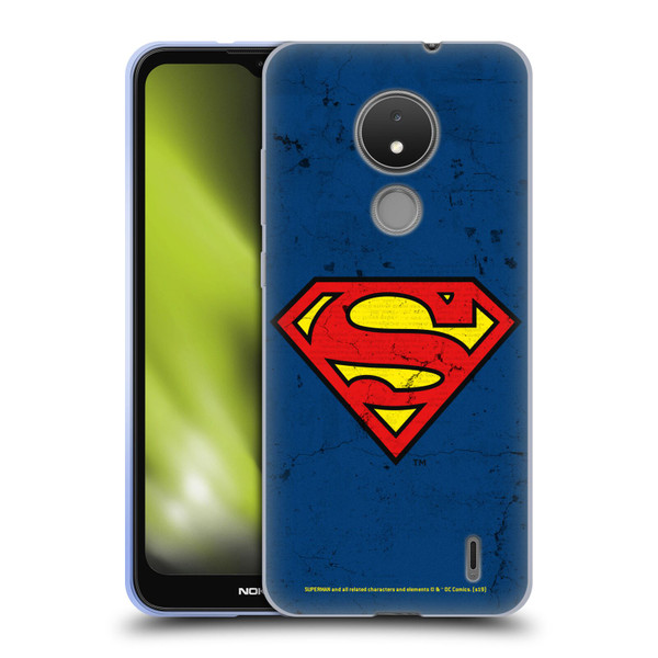 Superman DC Comics Logos Distressed Look Soft Gel Case for Nokia C21