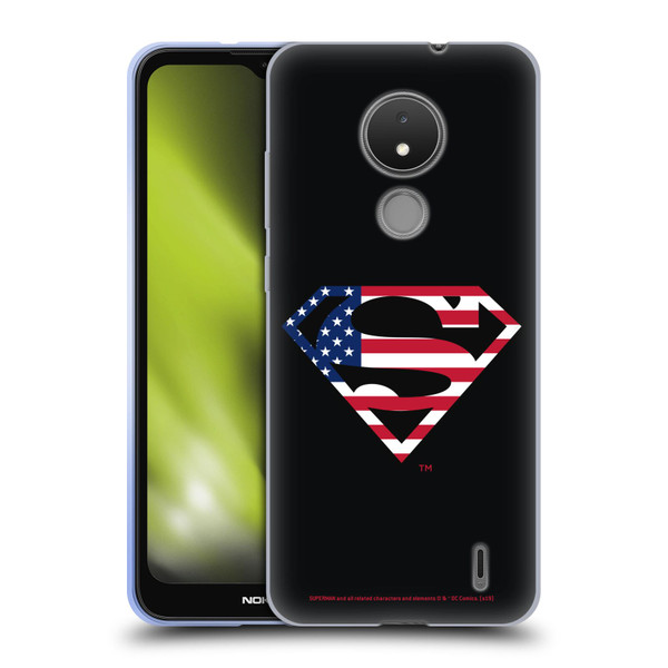 Superman DC Comics Logos U.S. Flag 2 Soft Gel Case for Nokia C21