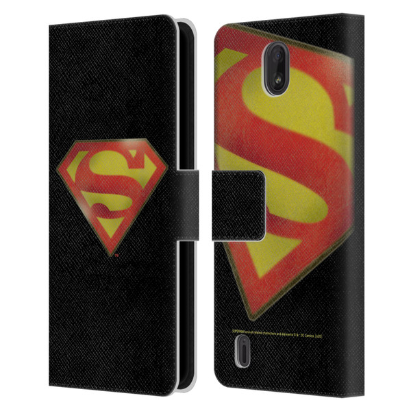 Superman DC Comics Vintage Fashion Logo Leather Book Wallet Case Cover For Nokia C01 Plus/C1 2nd Edition