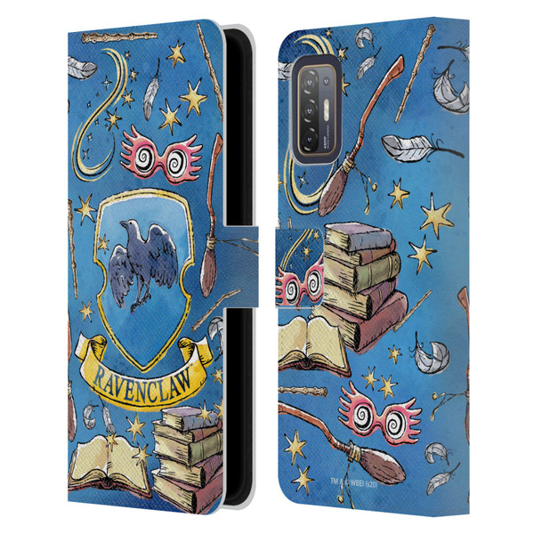 Harry Potter Deathly Hallows XIII Ravenclaw Pattern Leather Book Wallet Case Cover For HTC Desire 21 Pro 5G