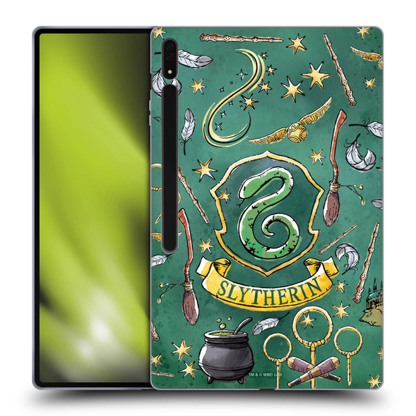 Harry Potter Deathly Hallows XIII Slytherin Pattern Soft Gel Case for Samsung Galaxy Tab S8 Ultra