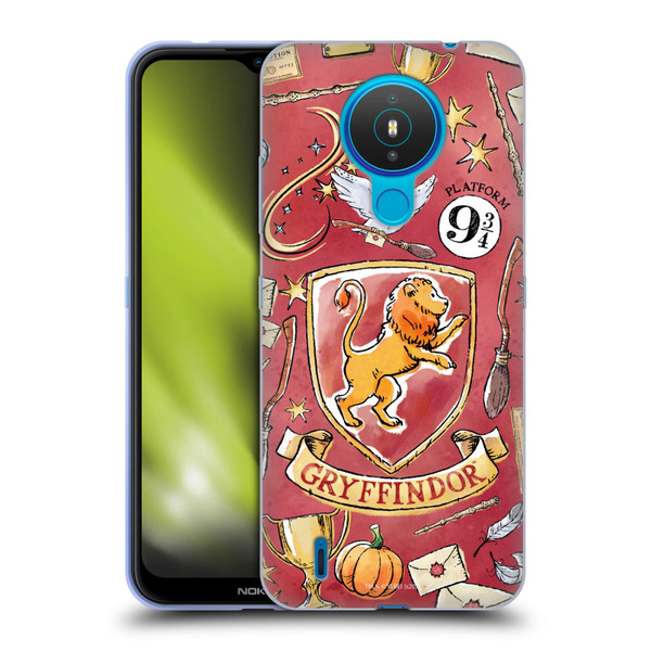 Harry Potter Deathly Hallows XIII Gryffindor Pattern Soft Gel Case for Nokia 1.4