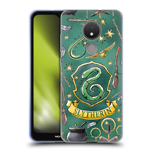 Harry Potter Deathly Hallows XIII Slytherin Pattern Soft Gel Case for Nokia C21
