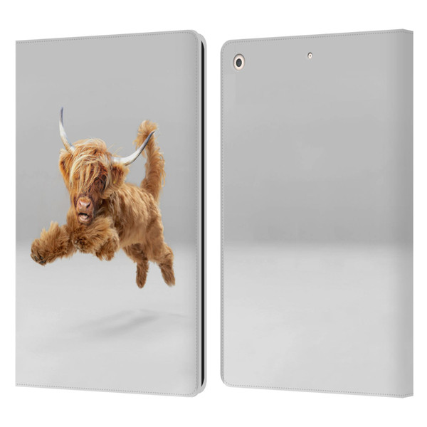 Pixelmated Animals Surreal Pets Highland Pup Leather Book Wallet Case Cover For Apple iPad 10.2 2019/2020/2021