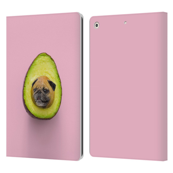 Pixelmated Animals Surreal Pets Pugacado Leather Book Wallet Case Cover For Apple iPad 10.2 2019/2020/2021