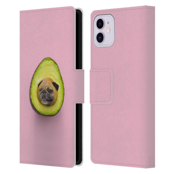 Pixelmated Animals Surreal Pets Pugacado Leather Book Wallet Case Cover For Apple iPhone 11
