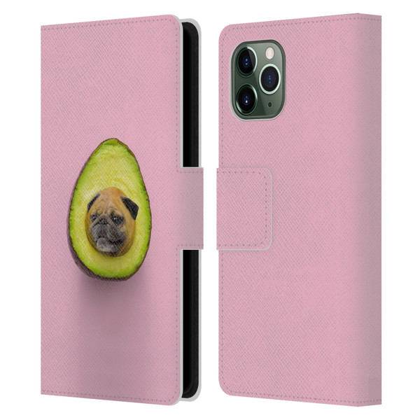 Pixelmated Animals Surreal Pets Pugacado Leather Book Wallet Case Cover For Apple iPhone 11 Pro