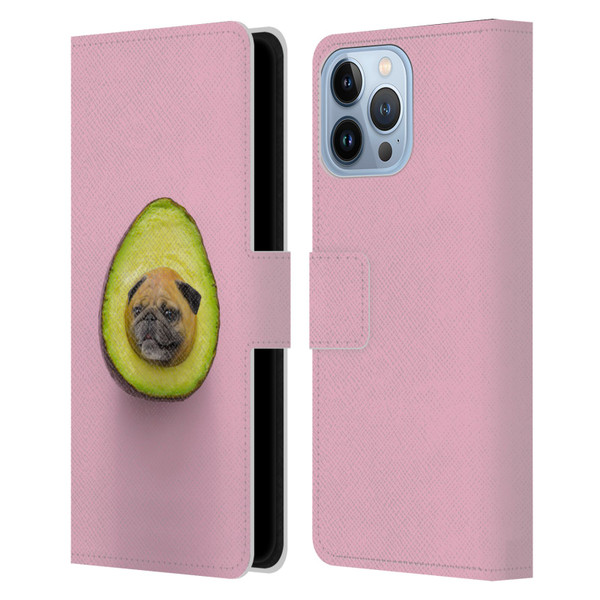 Pixelmated Animals Surreal Pets Pugacado Leather Book Wallet Case Cover For Apple iPhone 13 Pro Max