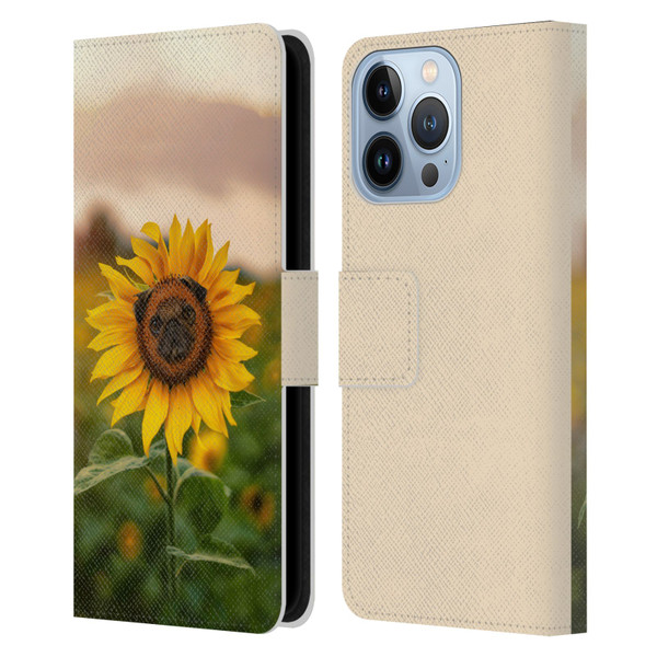 Pixelmated Animals Surreal Pets Pugflower Leather Book Wallet Case Cover For Apple iPhone 13 Pro