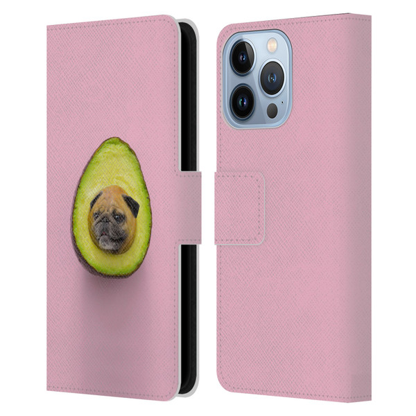 Pixelmated Animals Surreal Pets Pugacado Leather Book Wallet Case Cover For Apple iPhone 13 Pro