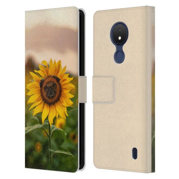 Pixelmated Animals Surreal Pets Pugflower Leather Book Wallet Case Cover For Nokia C21