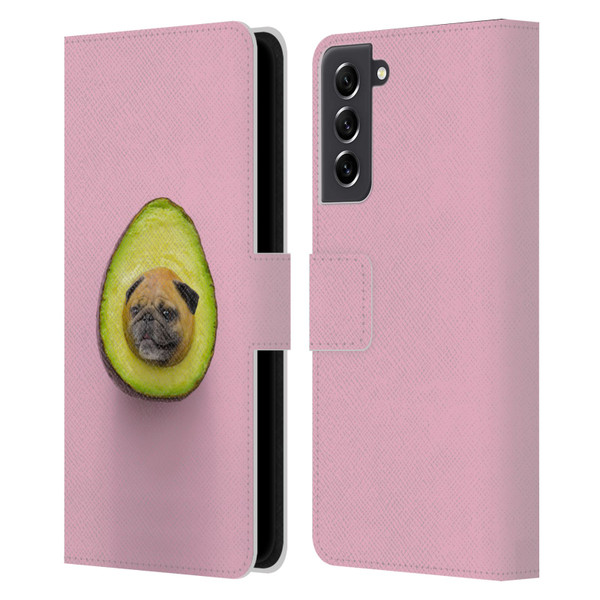 Pixelmated Animals Surreal Pets Pugacado Leather Book Wallet Case Cover For Samsung Galaxy S21 FE 5G