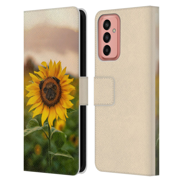 Pixelmated Animals Surreal Pets Pugflower Leather Book Wallet Case Cover For Samsung Galaxy M13 (2022)