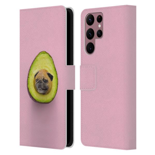 Pixelmated Animals Surreal Pets Pugacado Leather Book Wallet Case Cover For Samsung Galaxy S22 Ultra 5G
