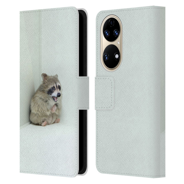 Pixelmated Animals Surreal Wildlife Hamster Raccoon Leather Book Wallet Case Cover For Huawei P50