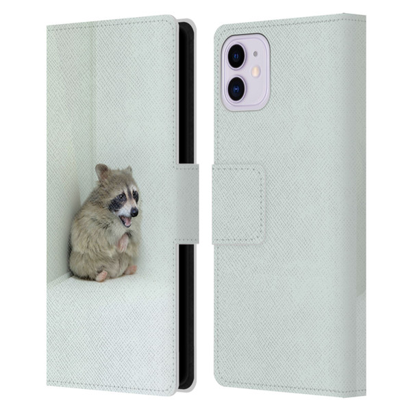Pixelmated Animals Surreal Wildlife Hamster Raccoon Leather Book Wallet Case Cover For Apple iPhone 11