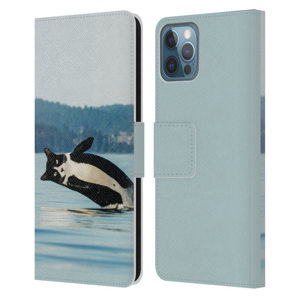 Pixelmated Animals Surreal Wildlife Orcat Leather Book Wallet Case Cover For Apple iPhone 12 / iPhone 12 Pro