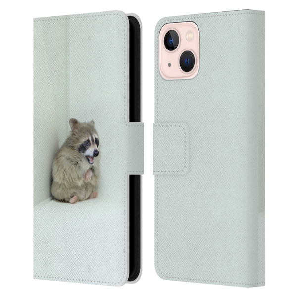 Pixelmated Animals Surreal Wildlife Hamster Raccoon Leather Book Wallet Case Cover For Apple iPhone 13