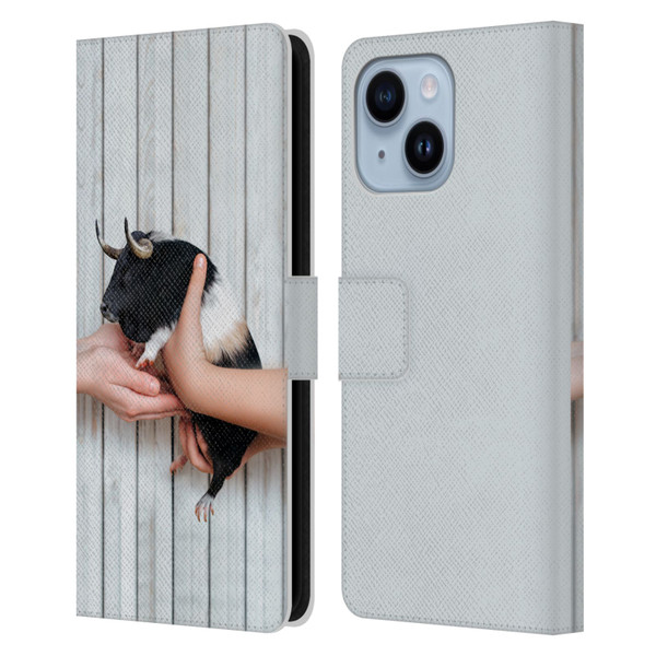 Pixelmated Animals Surreal Wildlife Guinea Bull Leather Book Wallet Case Cover For Apple iPhone 14 Plus