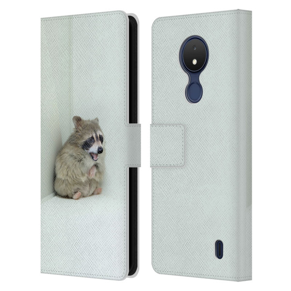 Pixelmated Animals Surreal Wildlife Hamster Raccoon Leather Book Wallet Case Cover For Nokia C21