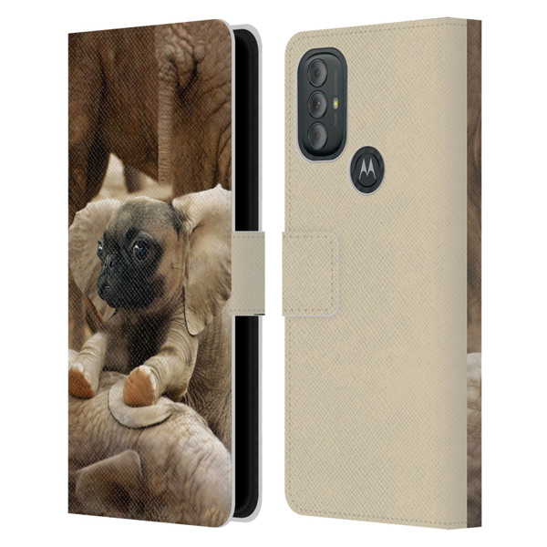 Pixelmated Animals Surreal Wildlife Pugephant Leather Book Wallet Case Cover For Motorola Moto G10 / Moto G20 / Moto G30