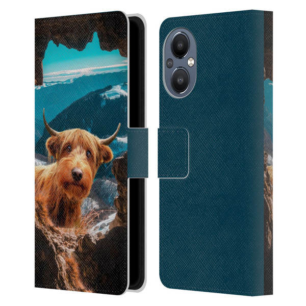 Pixelmated Animals Surreal Wildlife Cowpup Leather Book Wallet Case Cover For OnePlus Nord N20 5G