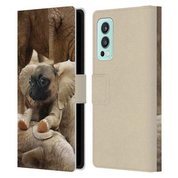 Pixelmated Animals Surreal Wildlife Pugephant Leather Book Wallet Case Cover For OnePlus Nord 2 5G