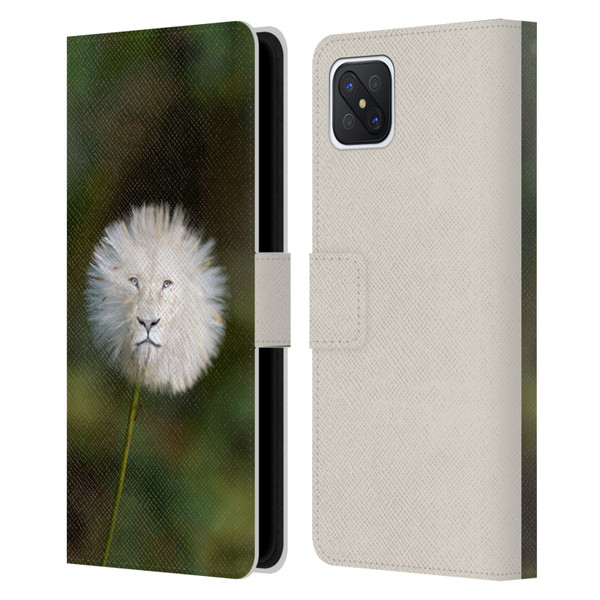 Pixelmated Animals Surreal Wildlife Dandelion Leather Book Wallet Case Cover For OPPO Reno4 Z 5G