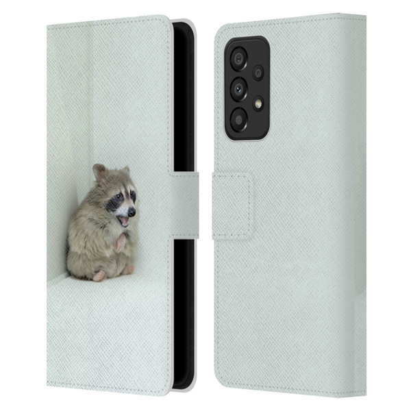 Pixelmated Animals Surreal Wildlife Hamster Raccoon Leather Book Wallet Case Cover For Samsung Galaxy A33 5G (2022)