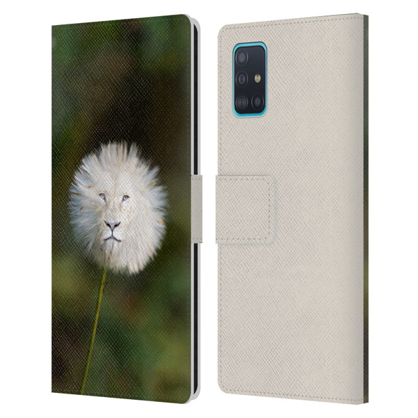 Pixelmated Animals Surreal Wildlife Dandelion Leather Book Wallet Case Cover For Samsung Galaxy A51 (2019)