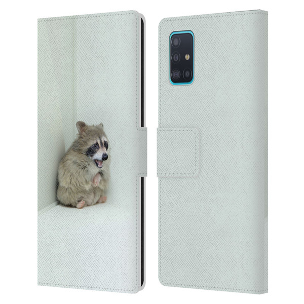 Pixelmated Animals Surreal Wildlife Hamster Raccoon Leather Book Wallet Case Cover For Samsung Galaxy A51 (2019)