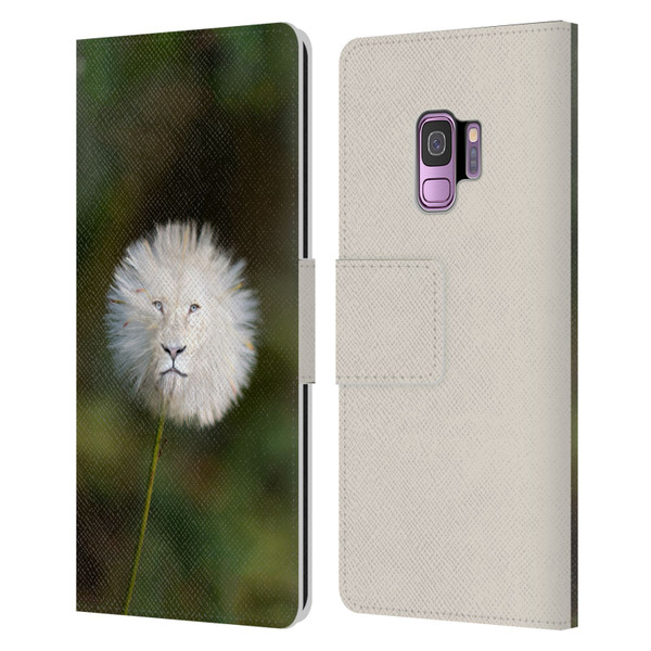 Pixelmated Animals Surreal Wildlife Dandelion Leather Book Wallet Case Cover For Samsung Galaxy S9