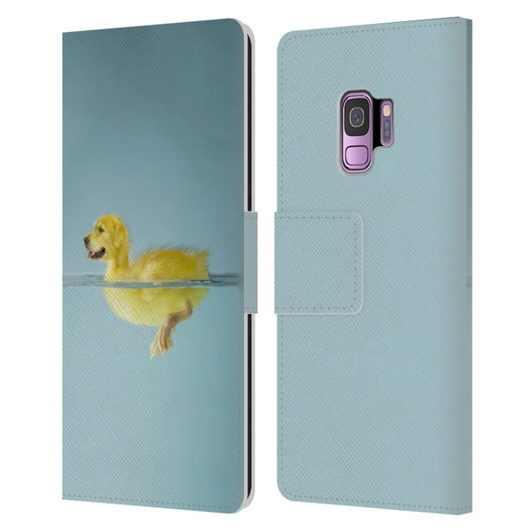 Pixelmated Animals Surreal Wildlife Dog Duck Leather Book Wallet Case Cover For Samsung Galaxy S9