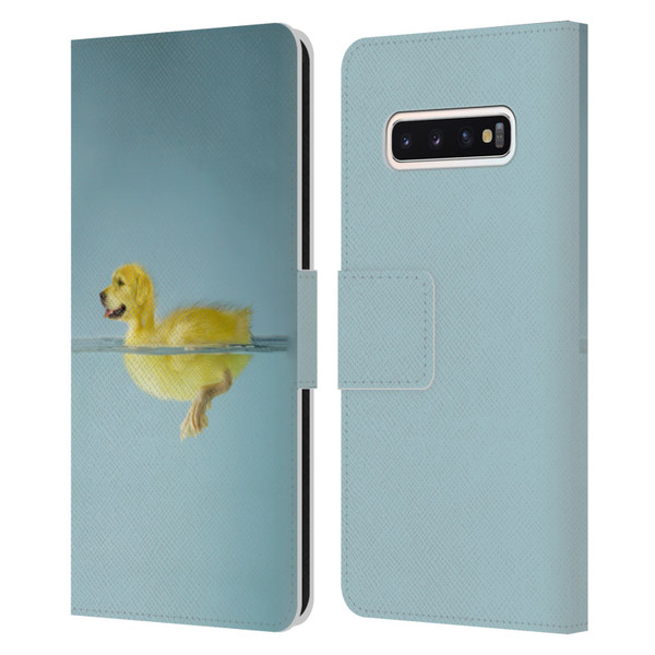 Pixelmated Animals Surreal Wildlife Dog Duck Leather Book Wallet Case Cover For Samsung Galaxy S10