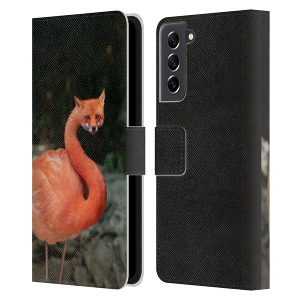 Pixelmated Animals Surreal Wildlife Foxmingo Leather Book Wallet Case Cover For Samsung Galaxy S21 FE 5G