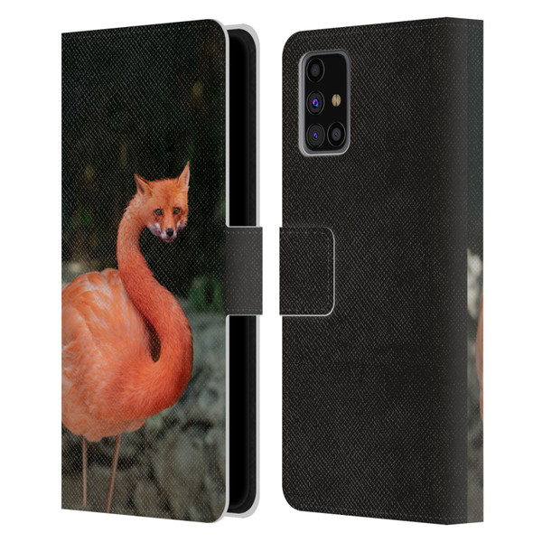 Pixelmated Animals Surreal Wildlife Foxmingo Leather Book Wallet Case Cover For Samsung Galaxy M31s (2020)